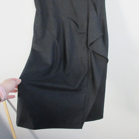 Max Mara Cowl Neck Knee Length Dress Virgin Wool Draped Detail Size 8 Black 334 - Picture 7 of 11